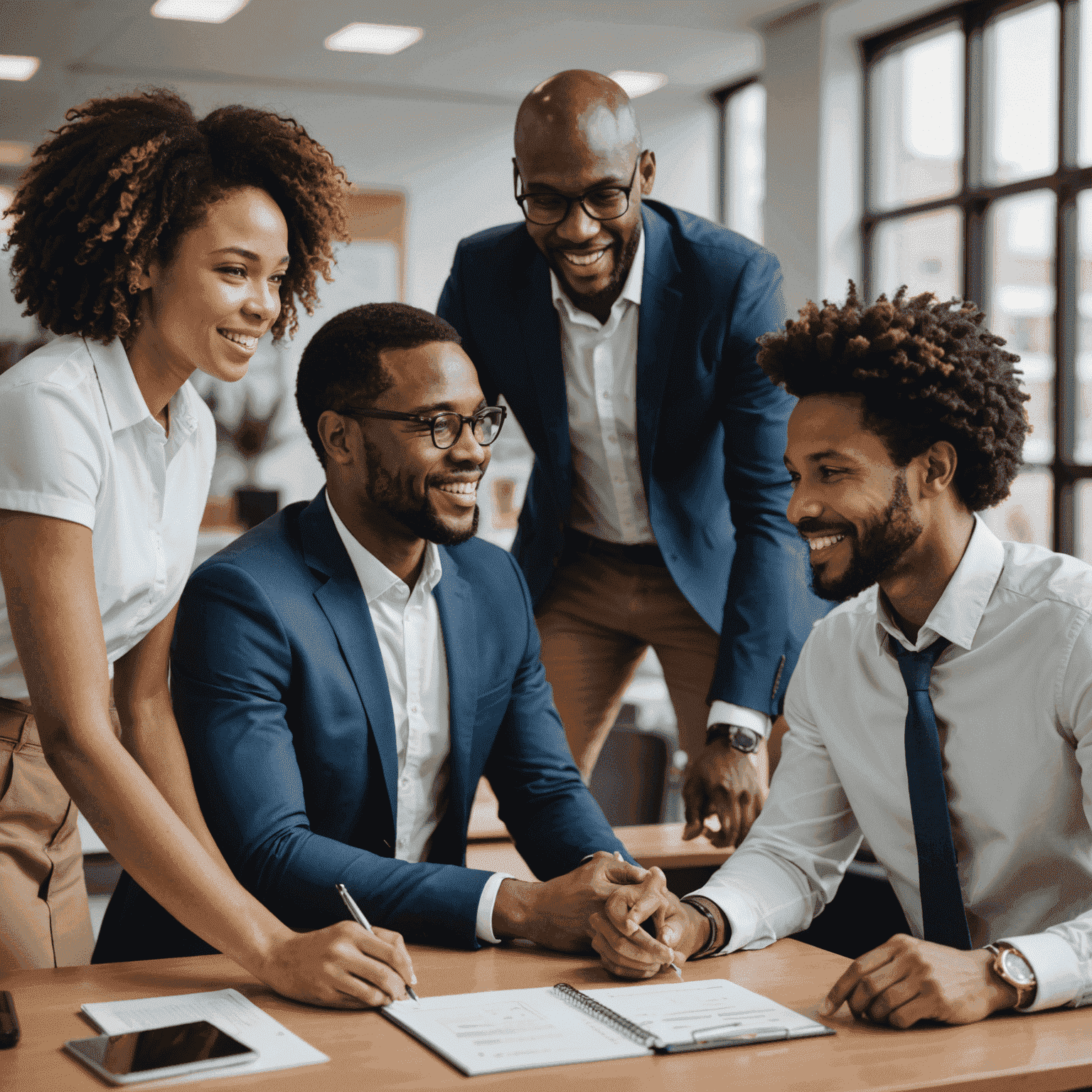 A diverse group of South African employees collaborating in an office setting, representing the importance of diversity and inclusion in the workplace.